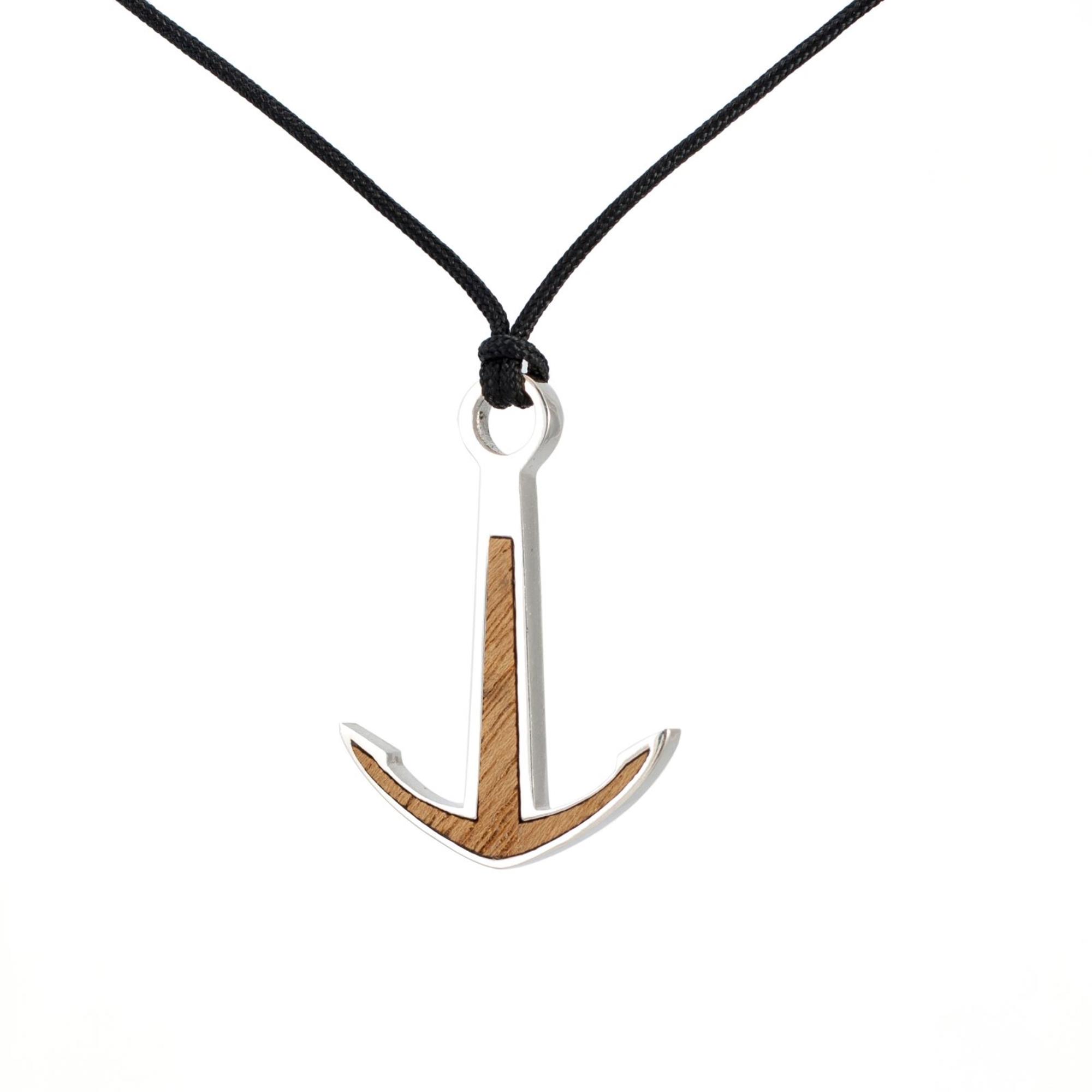 Silver+Surf Silber Schmuck BootAnker Wood Halsband 