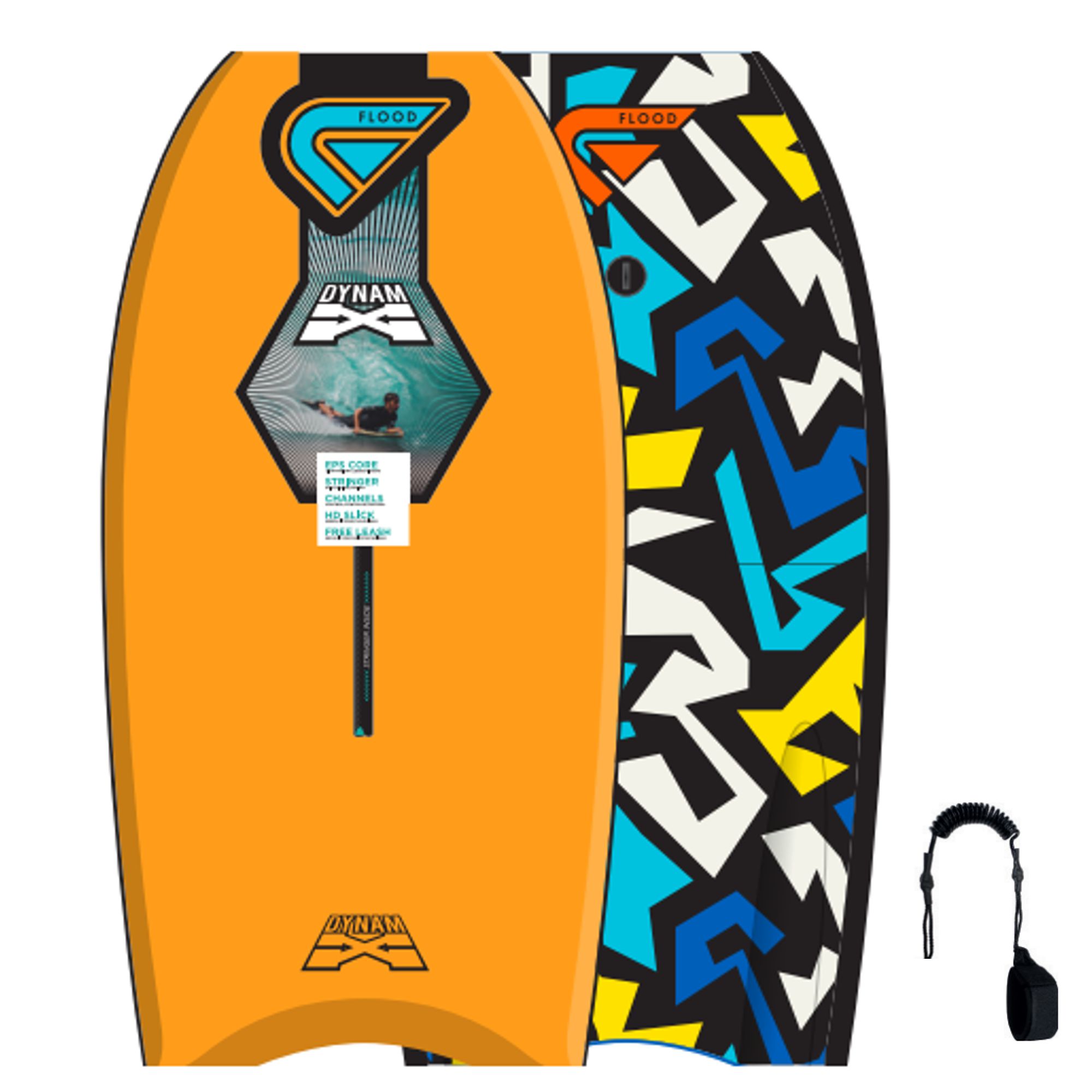 FLOOD Bodyboard Dynamx Stringer 42 Orange Tribe II 