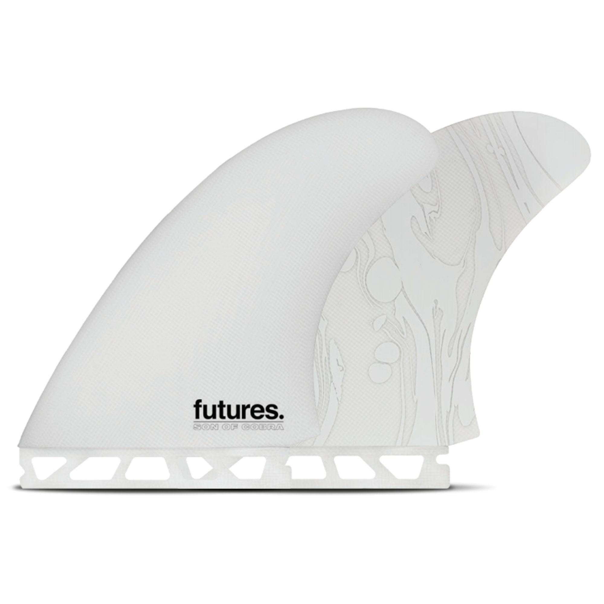 FUTURES Twin Fin Set Son of Cobra fiberglass Grau 