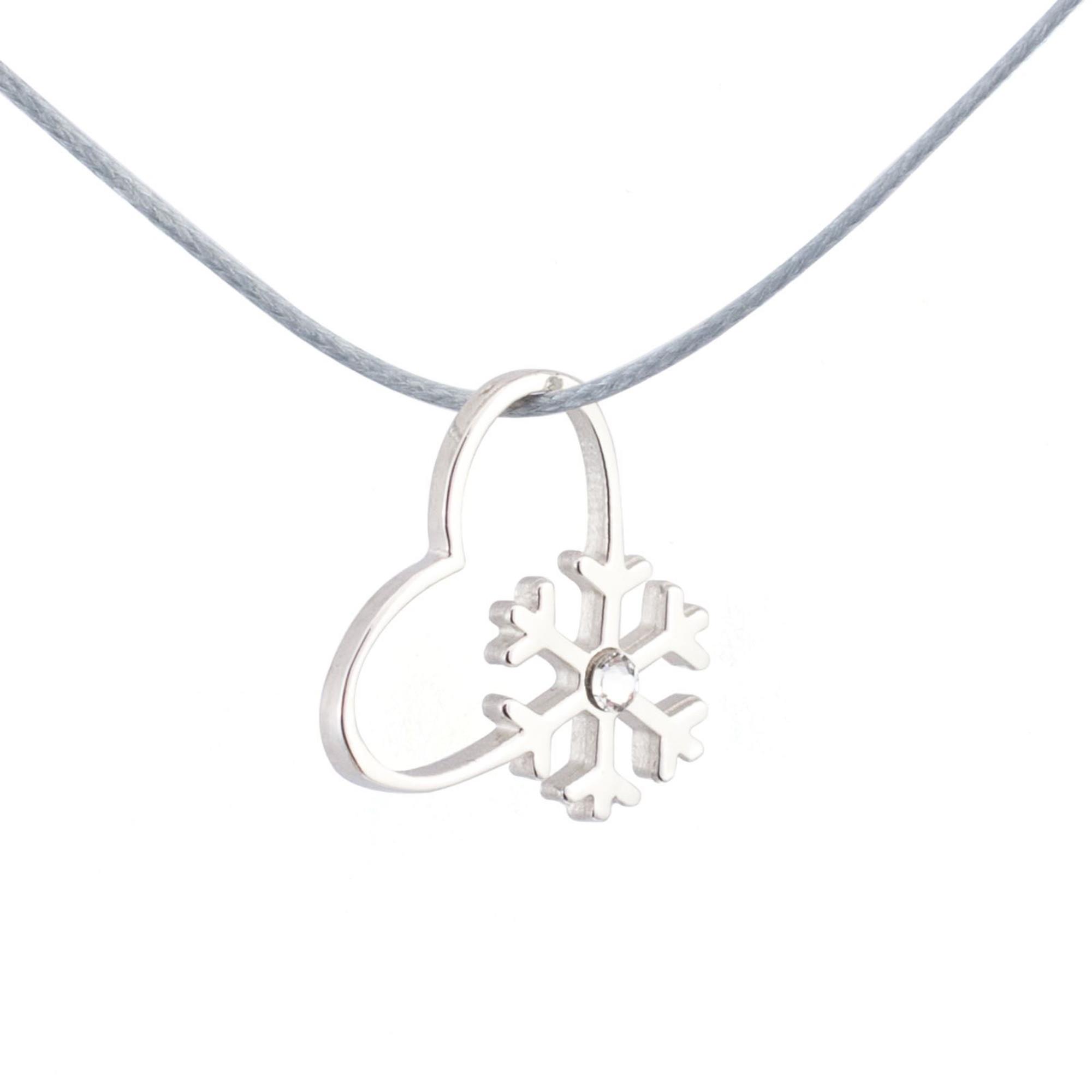 Silver+Surf Silber Schmuck Schneeflocke Kristall 