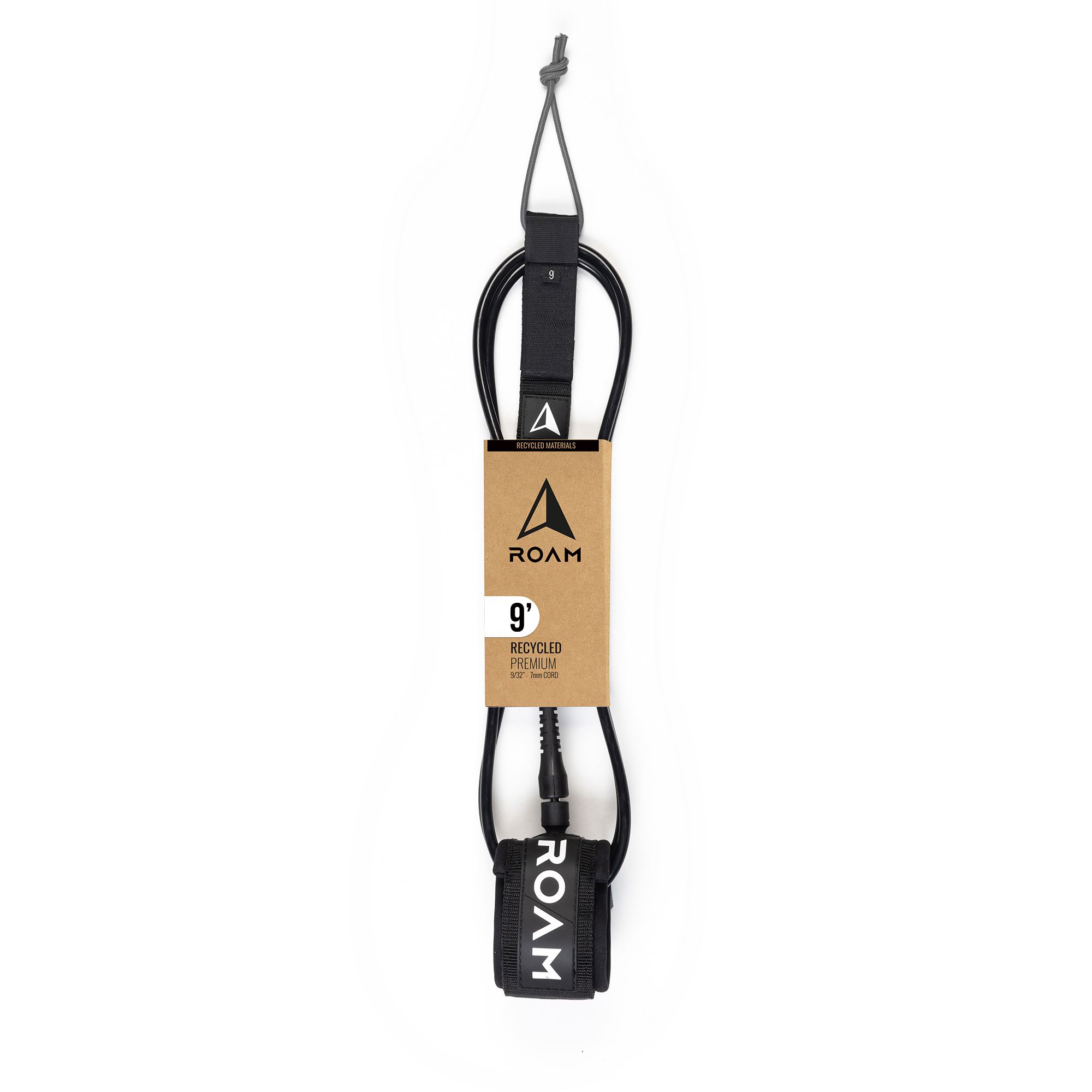 ROAM Surfboard ECO Leash Recycelt 9.0 7mm Schwarz 