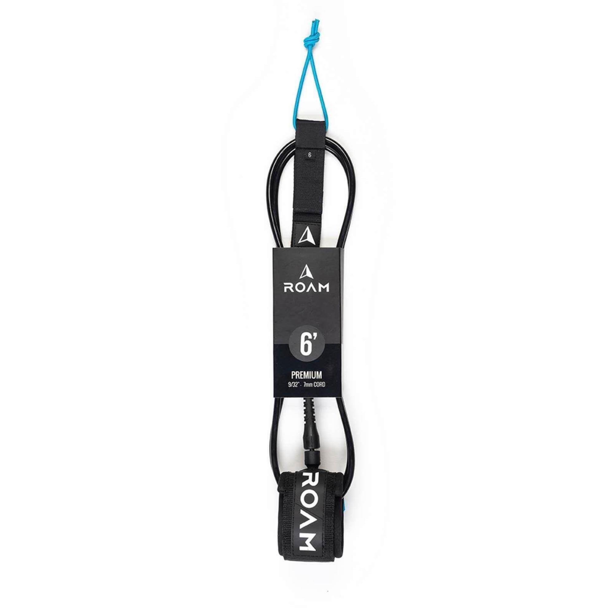 ROAM Surfboard Leash Premium 6.0 183cm 7mm Schwarz 