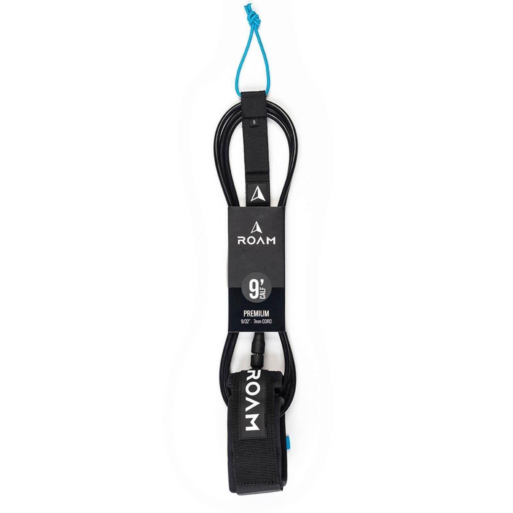 ROAM Surfboard Leash Premium 9.0 Knie 7mm Schwarz 