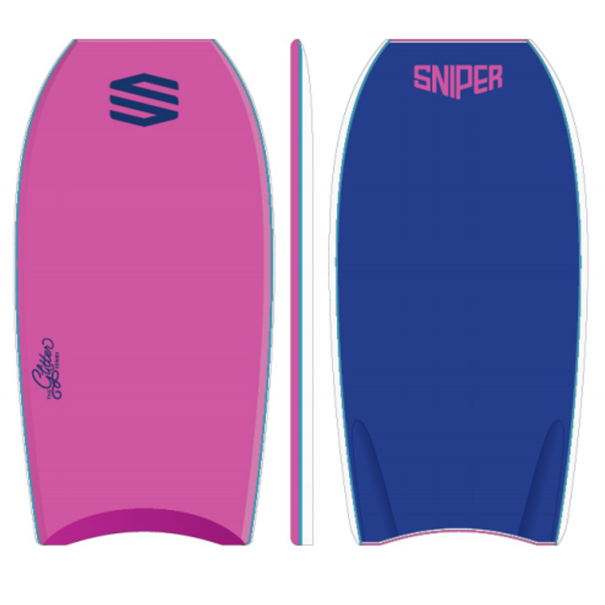 SNIPER Bodyboard Girls Pop Glitter PE 36 Pink Blau 