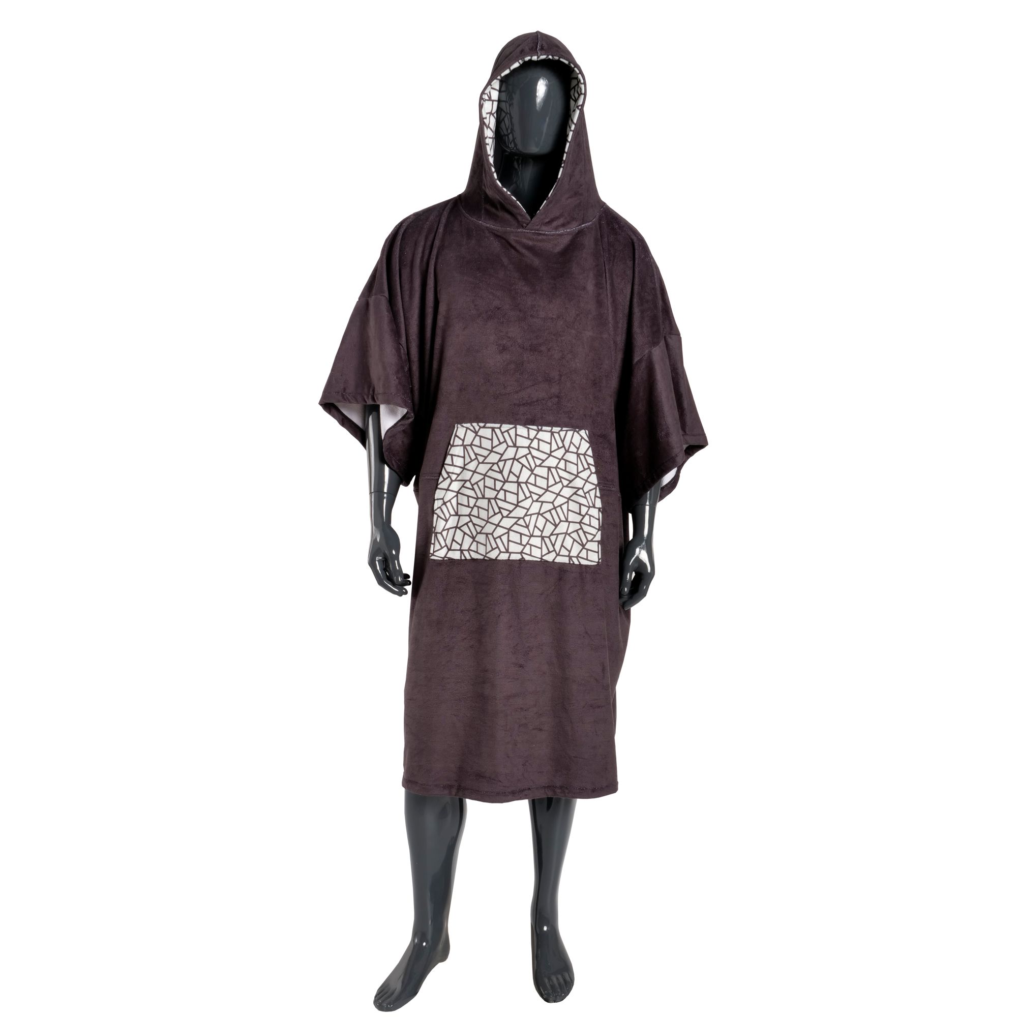 MDNS Change Robe Surf Poncho Unisize Black Mosaic 