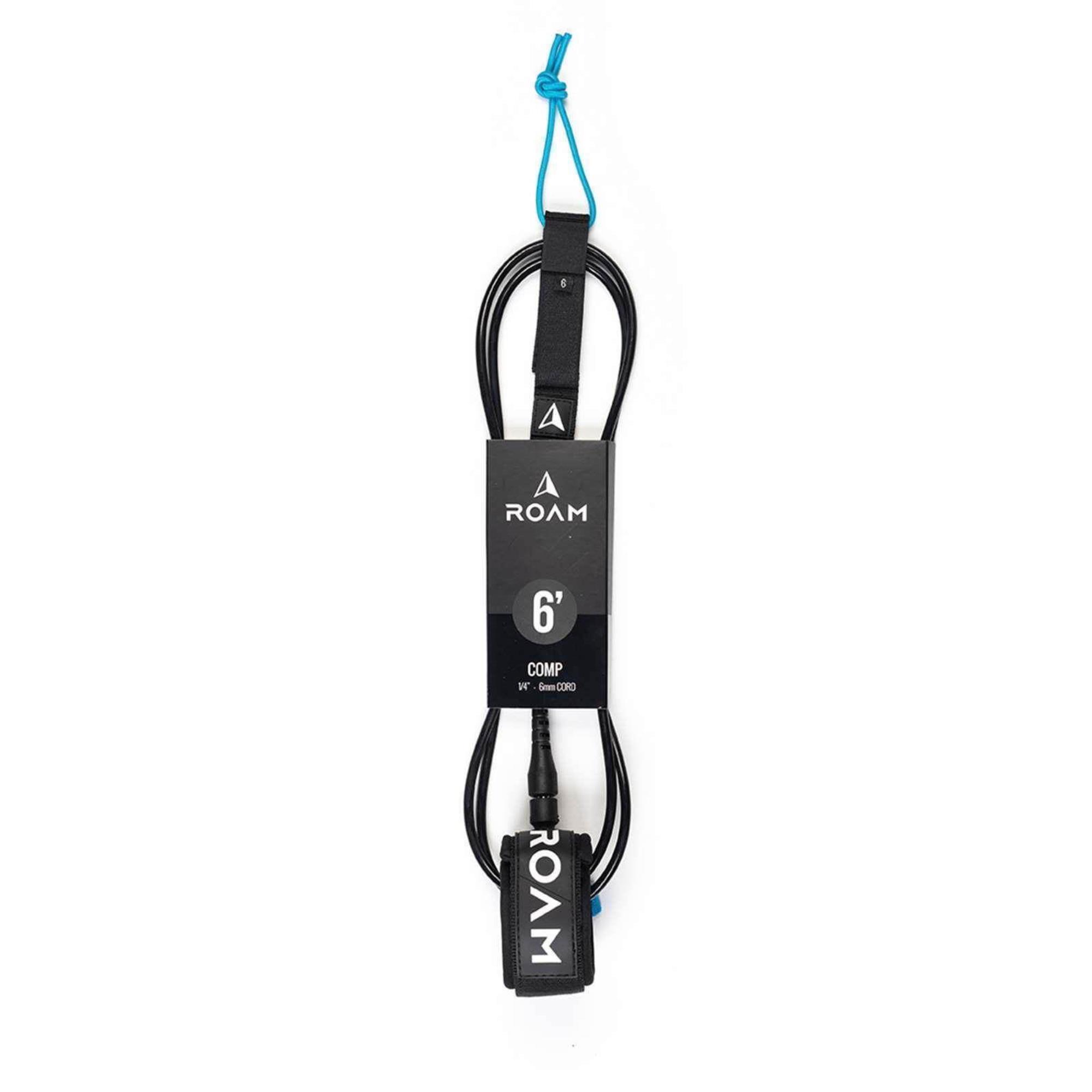 ROAM Surfboard Leash Comp 6.0 183cm 6mm Schwarz 